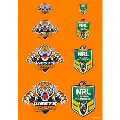 West Tigers NRL Logo Icing Sheet - Click Image to Close